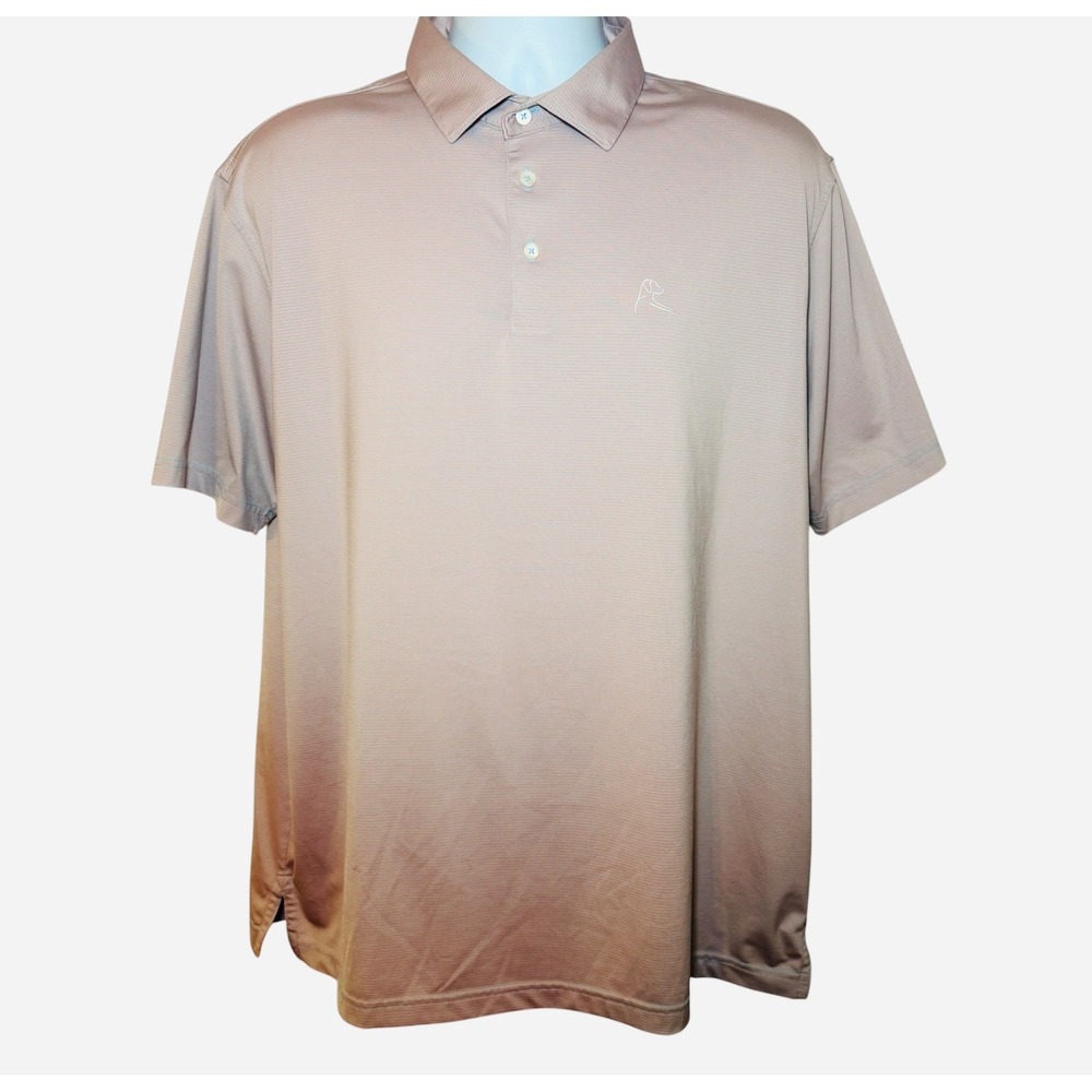 Rhoback Mens XL Performance Polo Shirt Blue Orange Striped Short Sleeve Golf - Picture 2 of 8